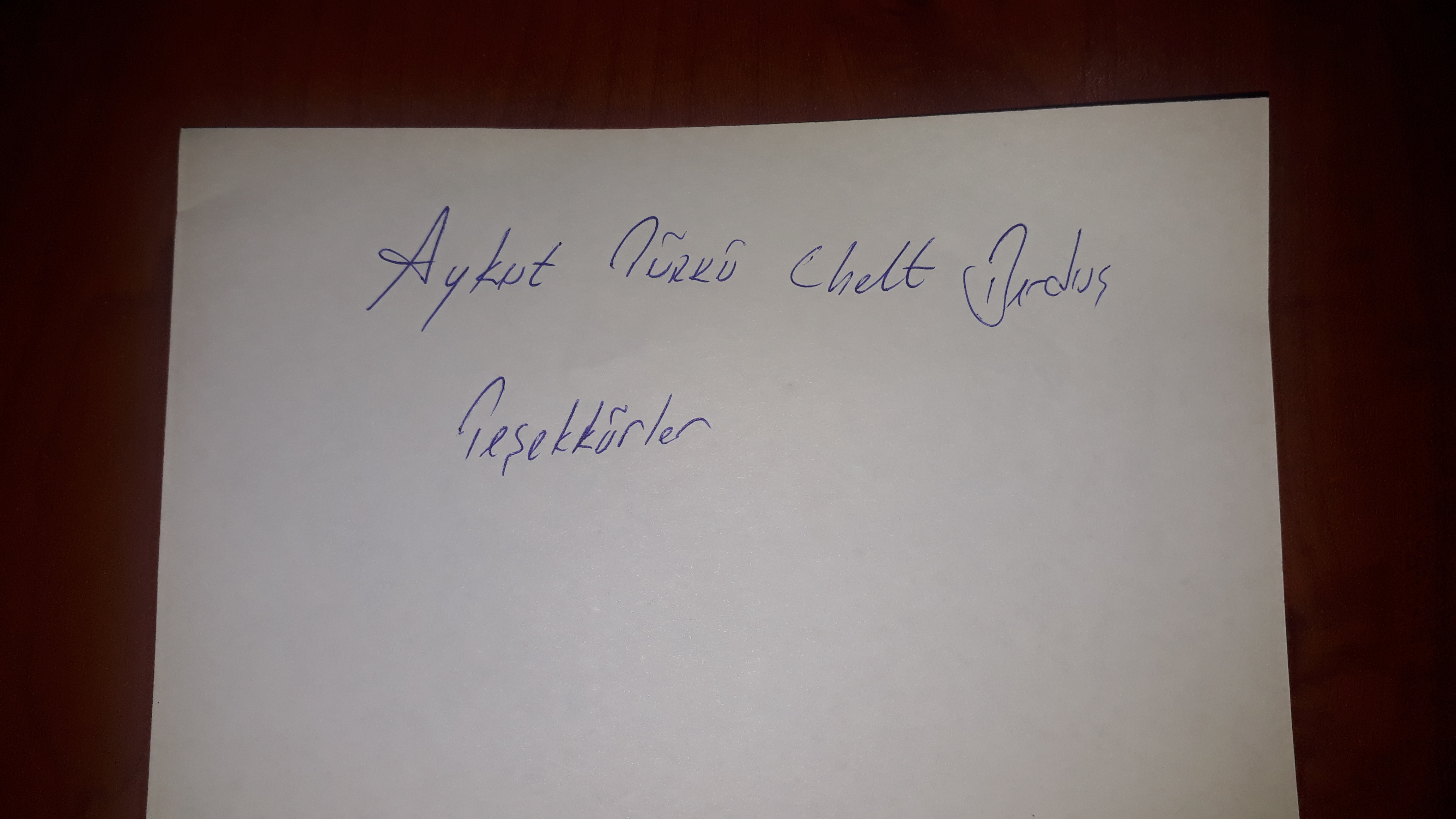 El yazimizi yollayalim :)