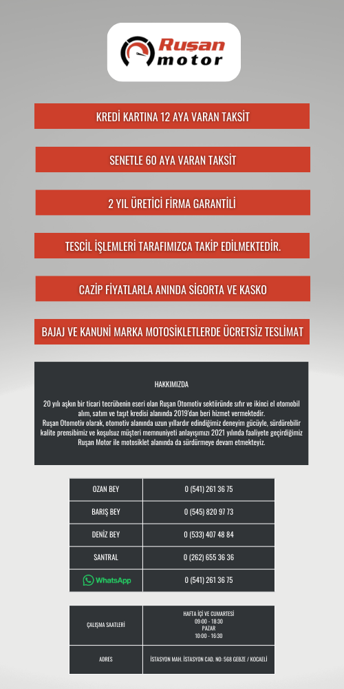RUSAN MOTOR İLAN AÇIKLAMA