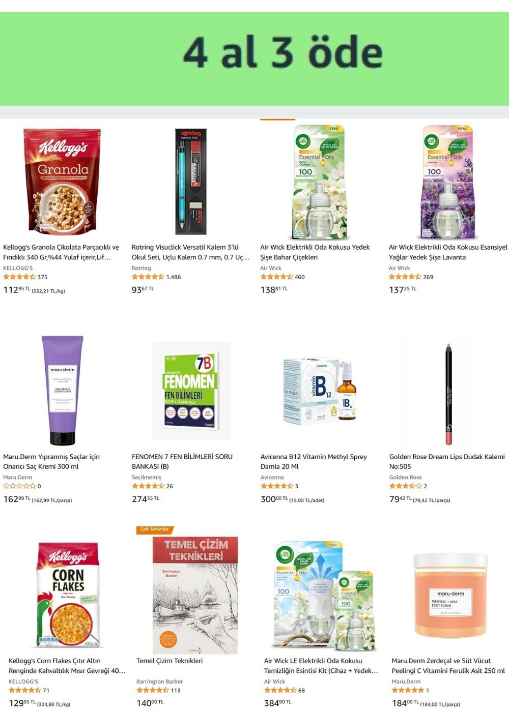 AMAZON'DA 4 Al 3 öde FIRSATI!