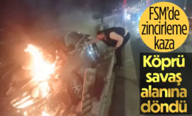 Fatih Sultan Mehmet K�pr�s�'nde zincirleme kaza meydana geldi