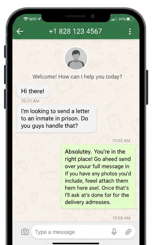 sending letters to inmates via app