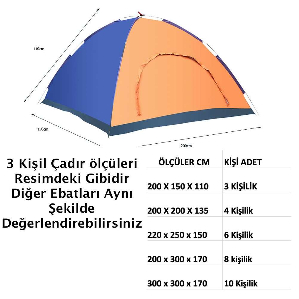 Erdemshop Çadır Ebatları