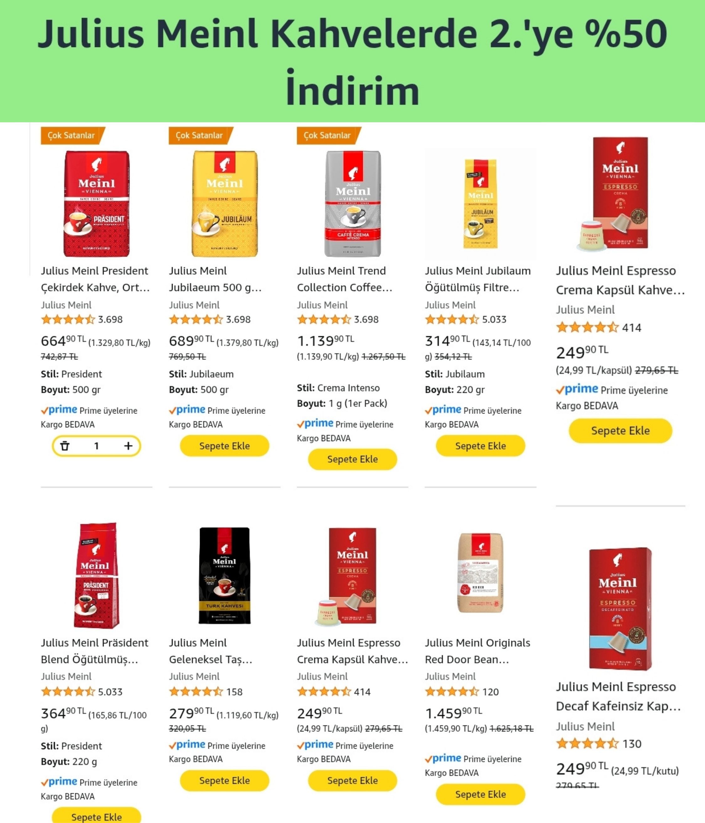 Julius Meinl Kahvelerde 2.'ye Yüzde 50 İndirim Fırsatı