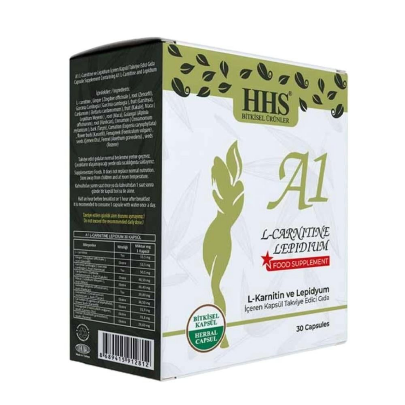 HHS A1 L-Carnitine Bitkisel 30 Kapsül