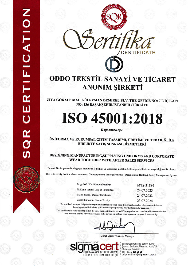 ISO 45001:2018 Sertifikası