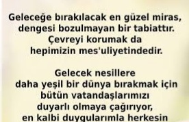 Gelecekteki nesillere hangi miras� b�rakmak istersiniz?