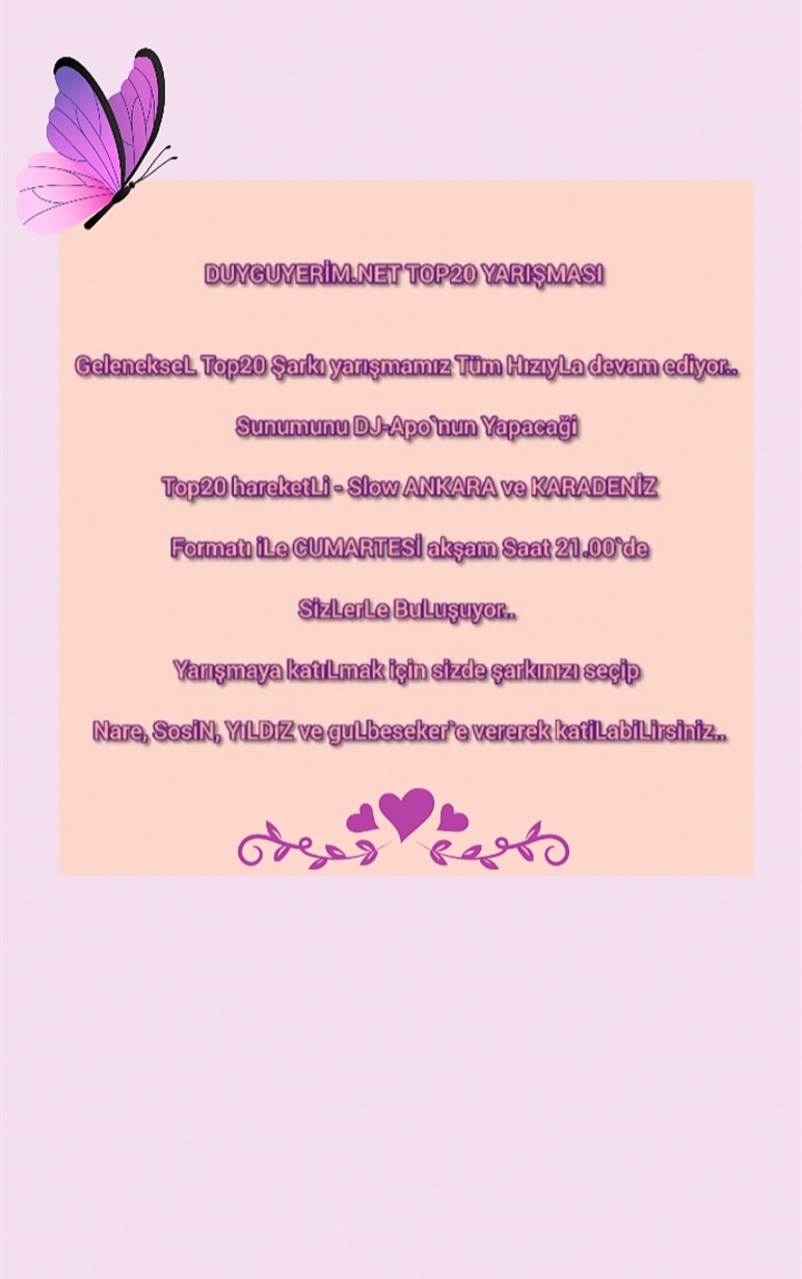 DUYGUYER�M.NET TOP20 YARI�MA SIRALAMASI