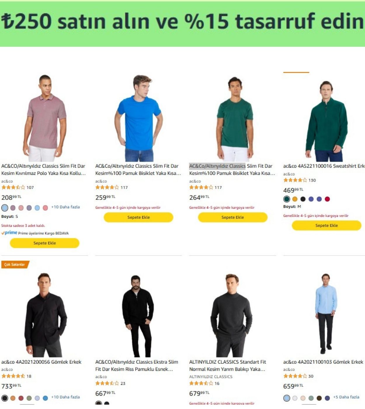 AC&Co/Altınyıldız Classics ₺250 ve üzeri Yüzde15 İndirim FIRSATI!