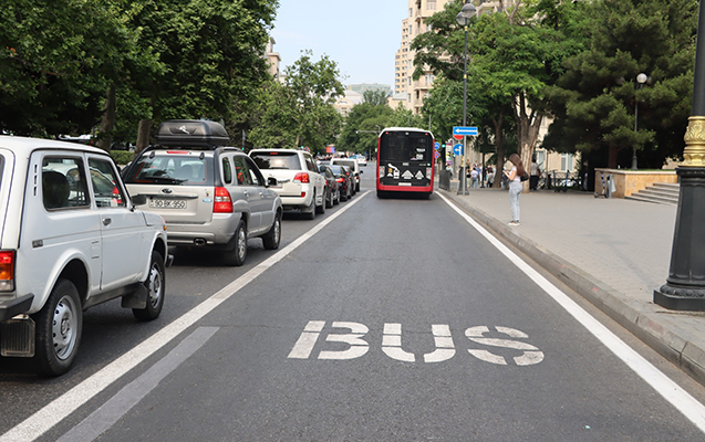 Bakının Zərifə Əliyeva küçəsində yeni avtobus zolağı çəkiləcək