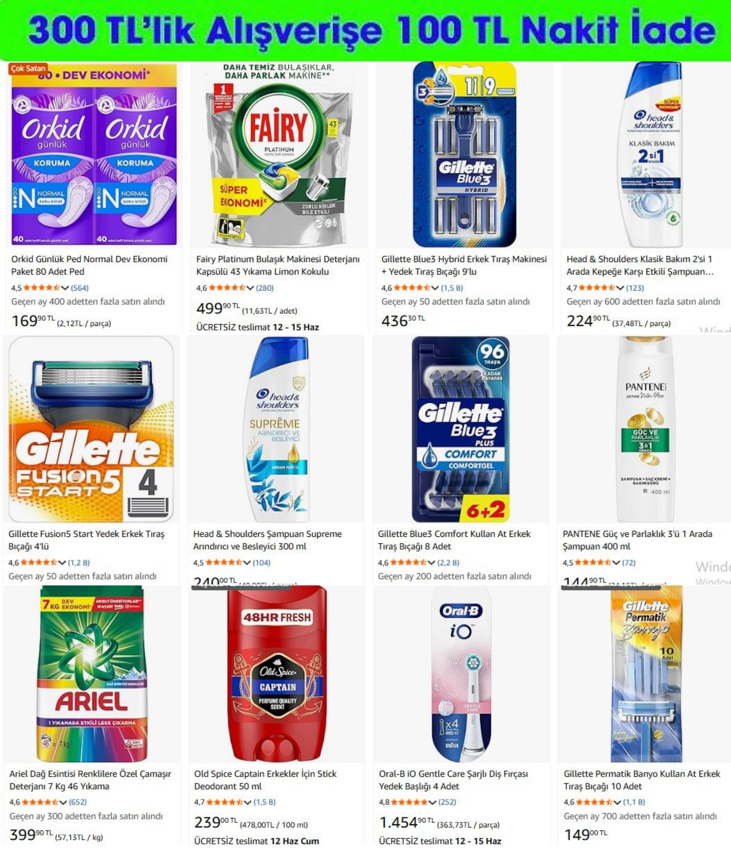 300 TL'lik Alışverişe 100 TL İade FIRSATI!