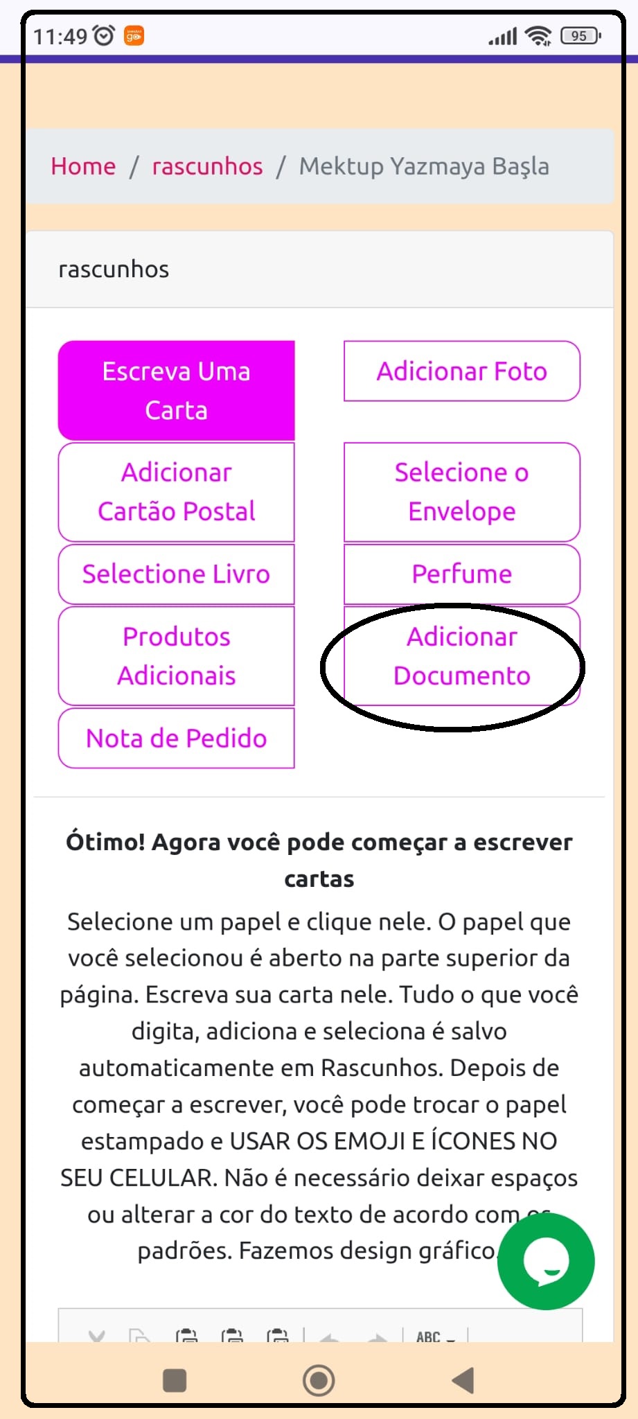 carta para a prisao