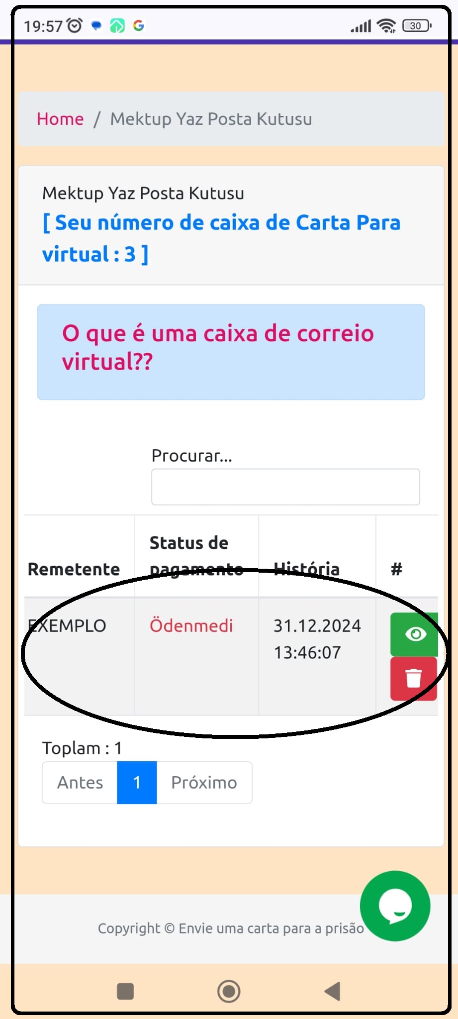 Caixa de correio virtual