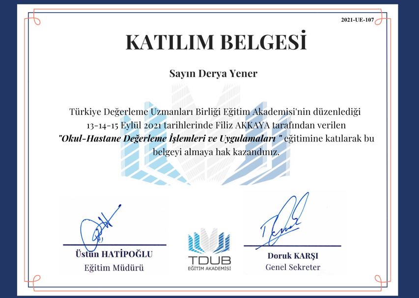 OKUL HASTANE DEĞERLEME EĞİTİM BELGEM