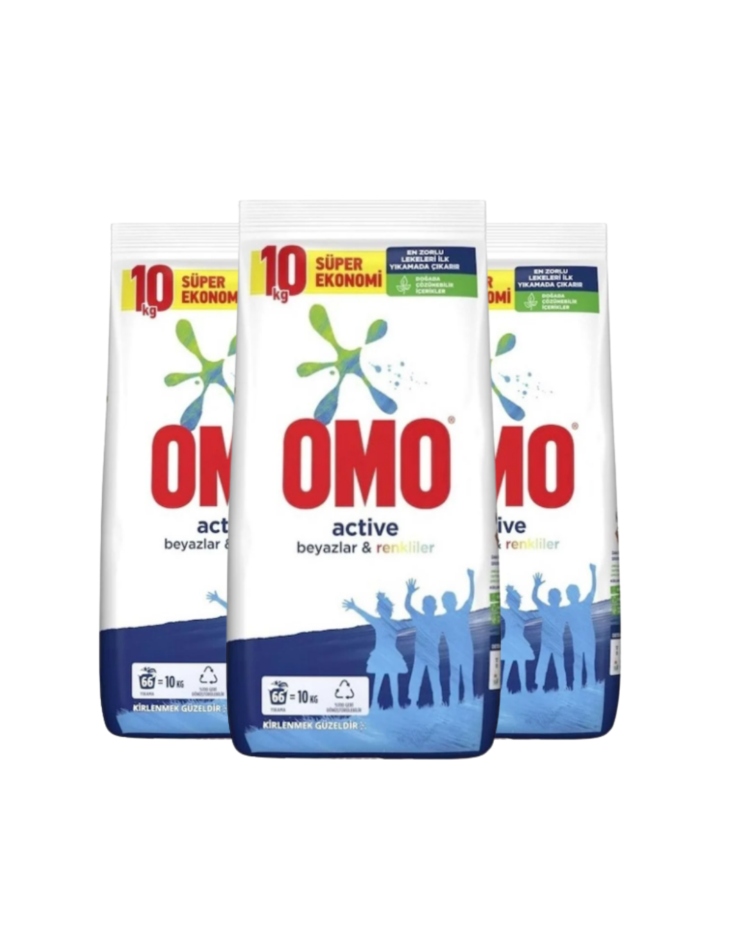 Omo   Active Toz Çamaşır Deterjanı Beyazlar Ve Renkliler İçin 10 kg X 3 Adet  (192 Yıkama)