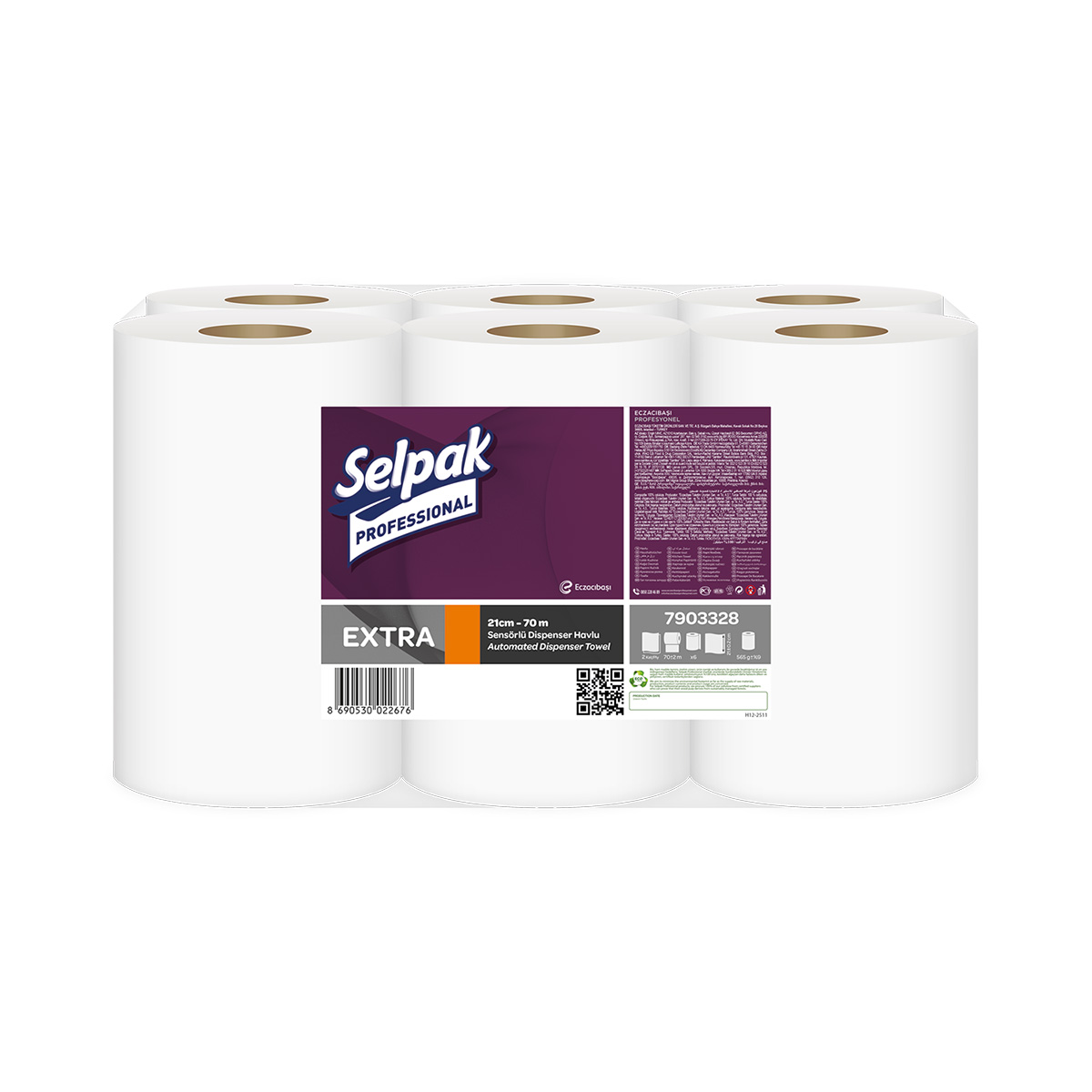SELPAK MAKİNE HAVLUSU 21 CM 70 MT 6"LI