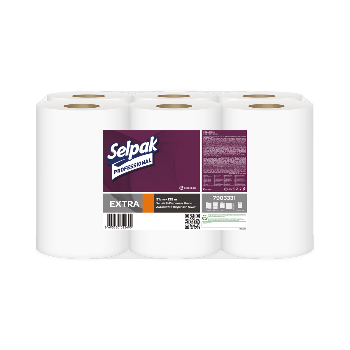 SELPAK MAKİNE HAVLUSU 21 CM 135 MT 6"LI