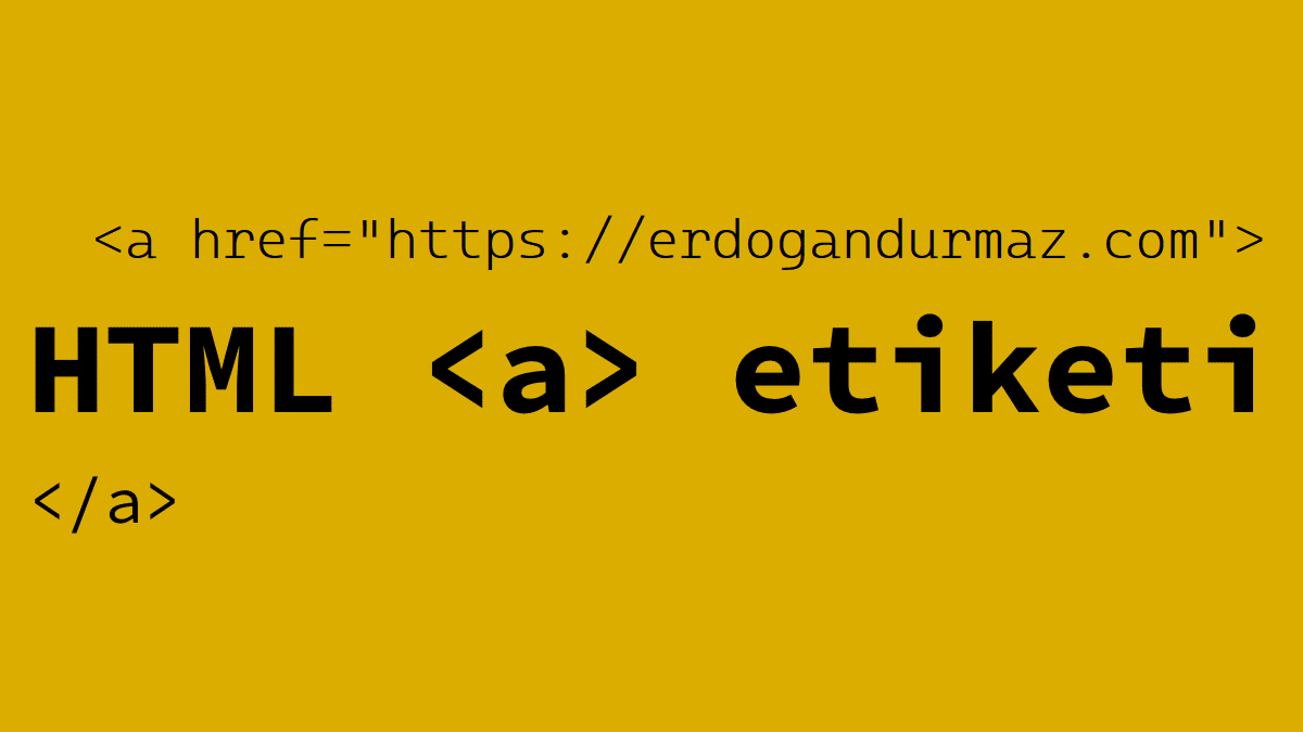 HTML<a> Etiketi
