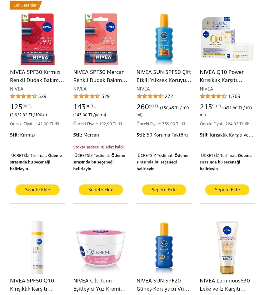 NİVEA Ürünlerinde Alt Limitsiz 50TL