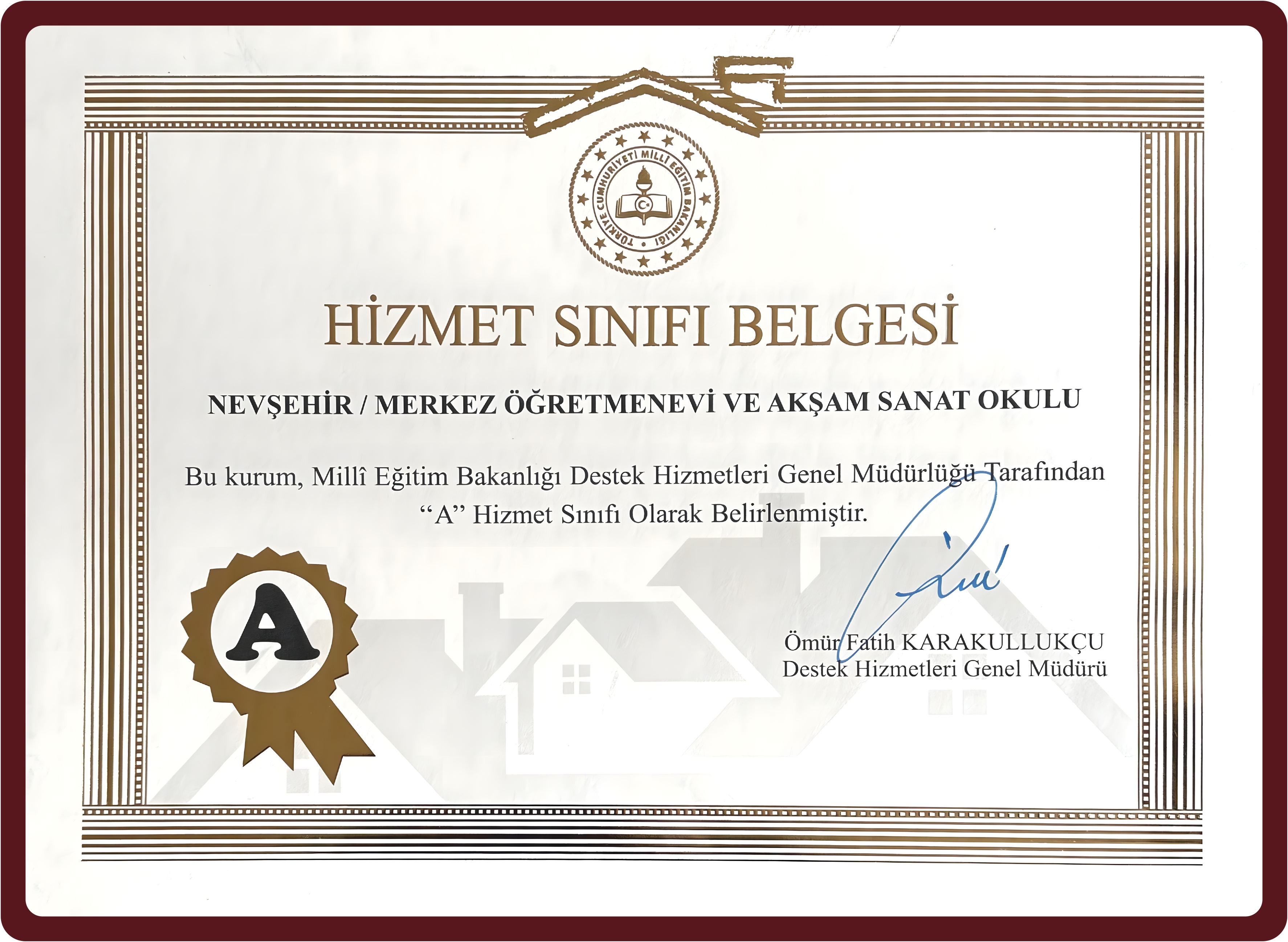 A Sınıfı Hizmet Belgesi